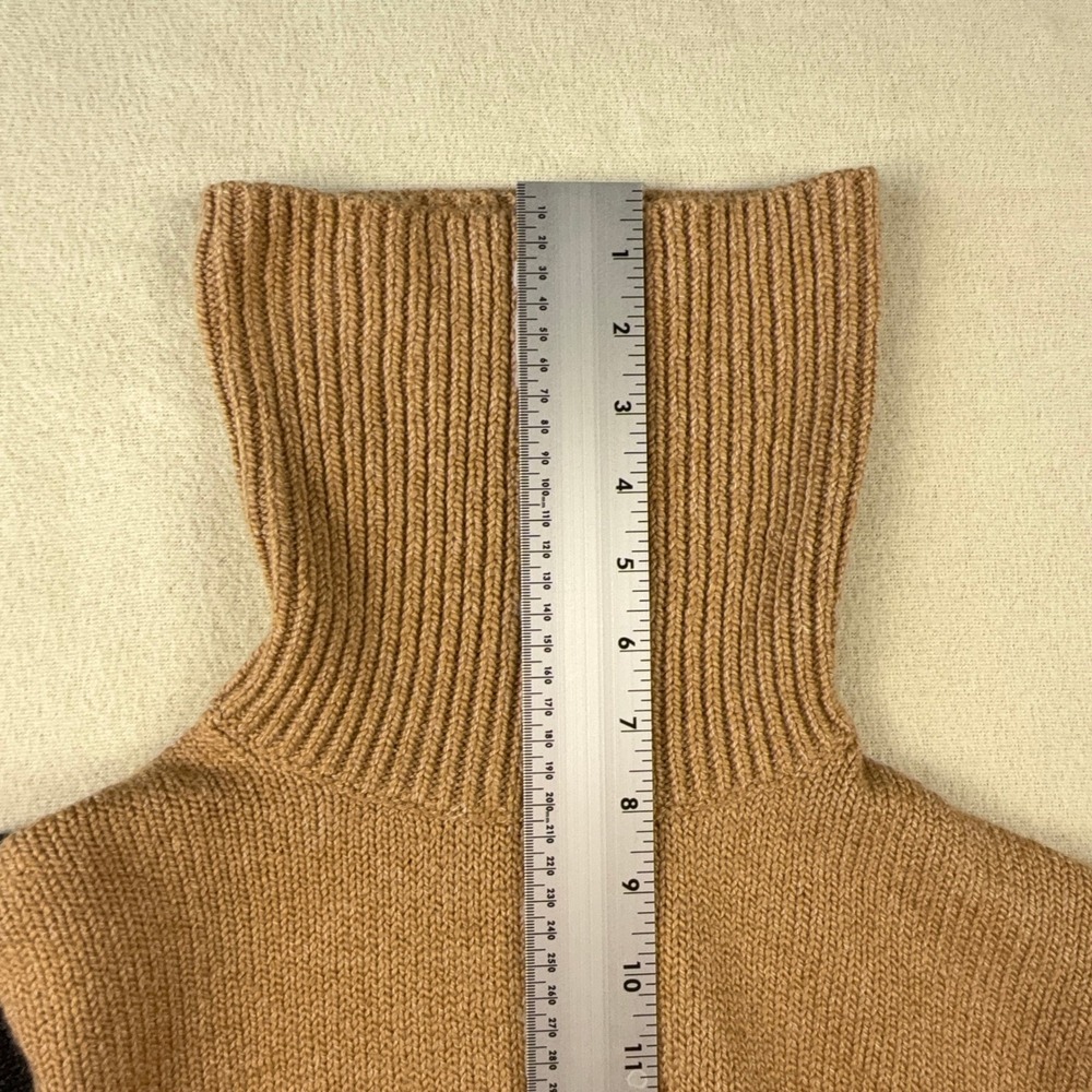 Velvet by Graham & Spencer Colorblock Turtleneck Sweater Womens L Camel Multi - Picture 7 of 7